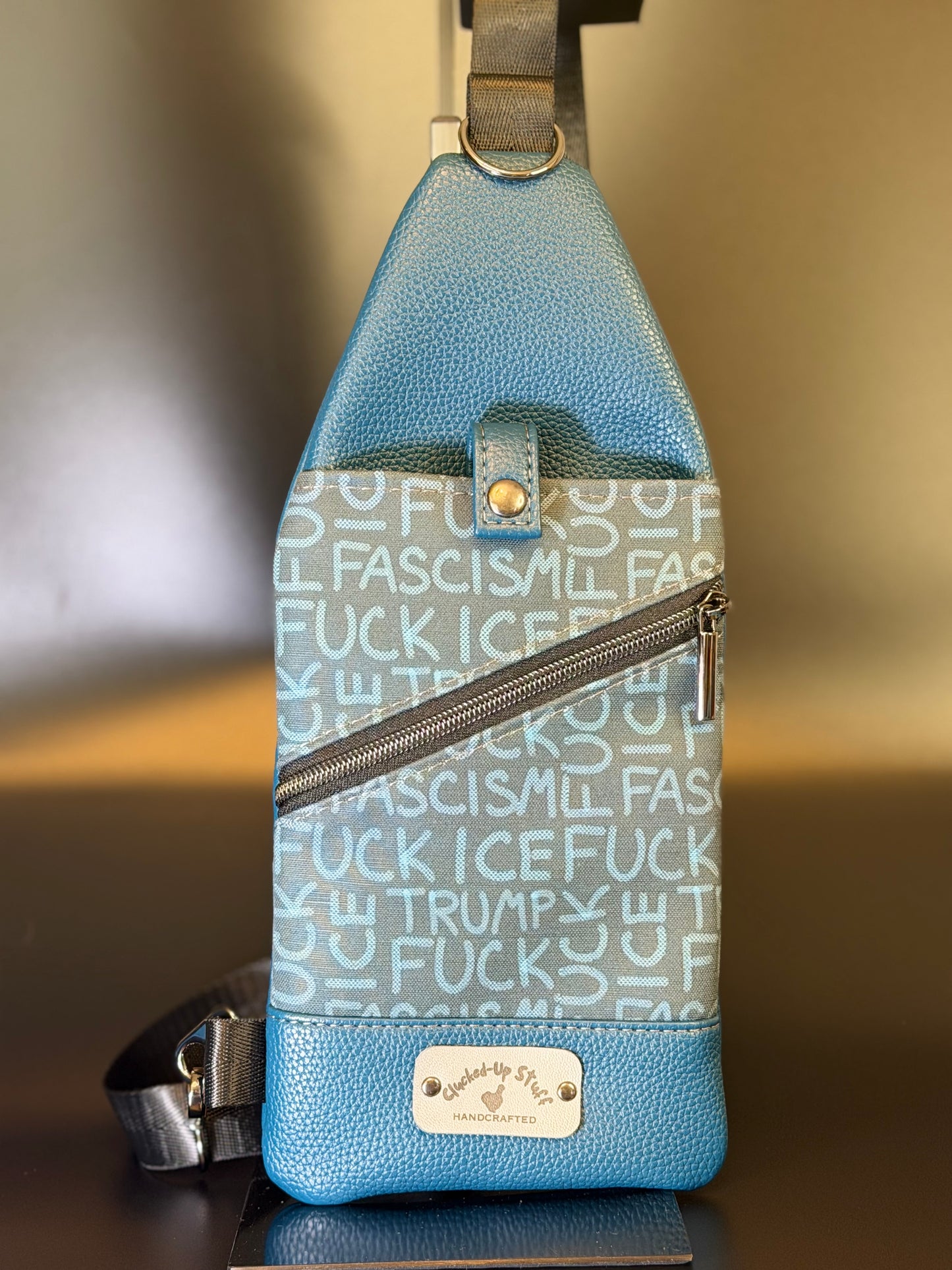 F🐓CK tRUMP, ICE, Fascism Mini Sling Bag