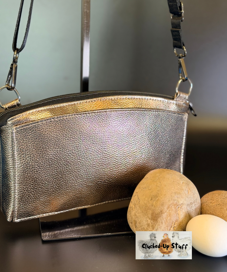 Denim Chicks Print Crossbody Bag with Built-In Wallet & Organizer Function