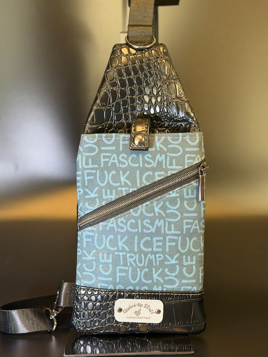 F🐓CK tRUMP, ICE, & FASCISM Mini Sling Bag