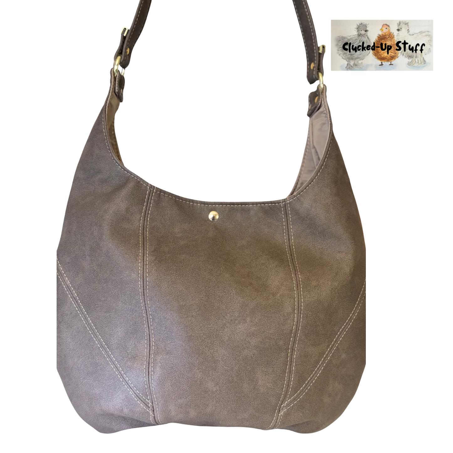 Slouchy Boho Shoulder Bag in Highland Cow Plaid