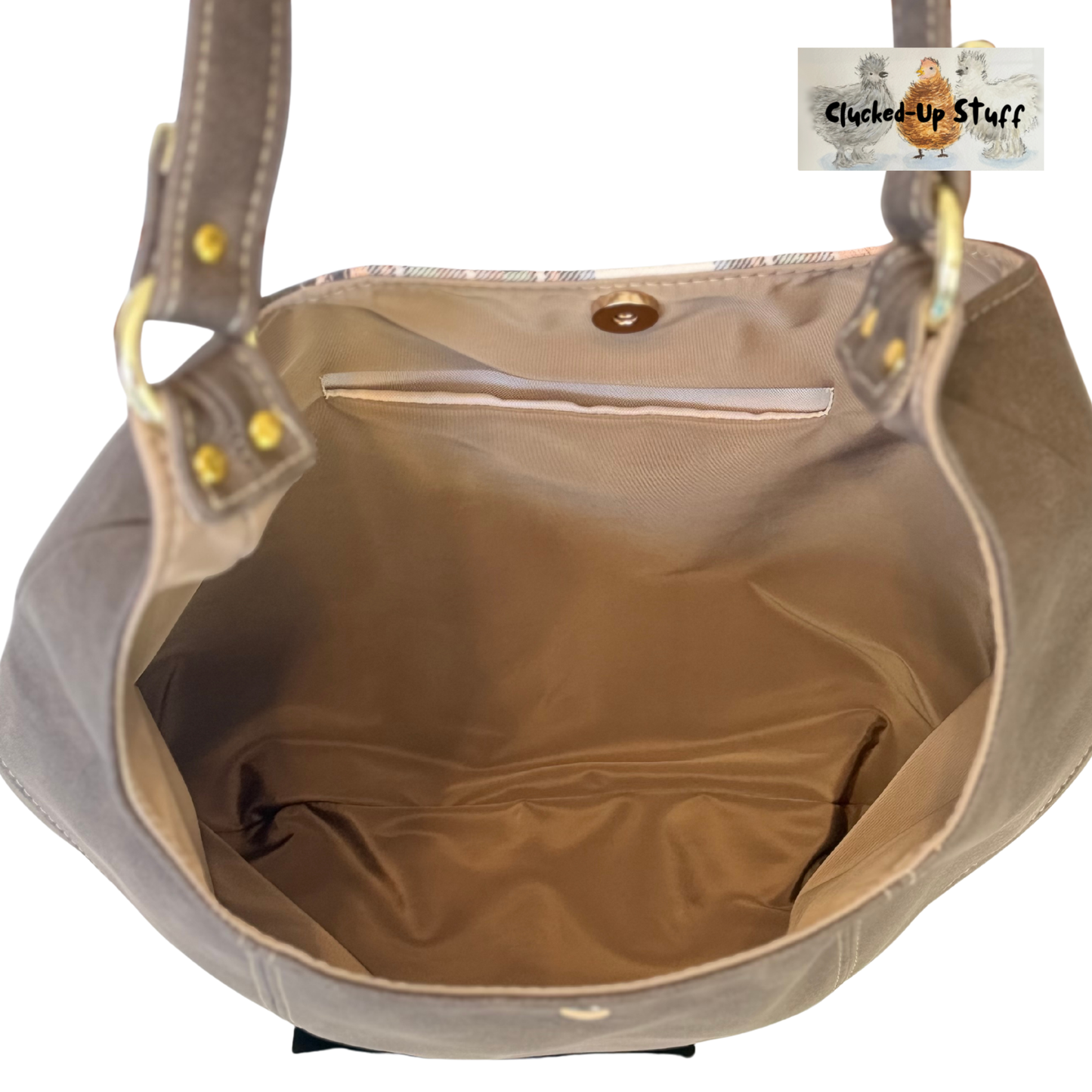 Slouchy Boho Shoulder Bag in Highland Cow Plaid